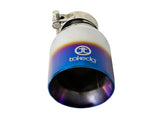 aFe Takeda 304 Stainless Steel Clamp-On Exhaust Tip 2.5in Inlet / 4in Outlet - Blue Flame - 49T25404-L07