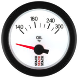 Autometer Stack 52mm 140-300 Deg F 1/8in NPTF Electric Oil Temp Gauge - White - ST3260
