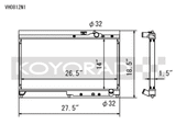 Koyo 92-00 Honda Civic 1.6 DOHC (Will Not Fit Vehicles w/AC) Manual Transmission Radiator - VH0812N1