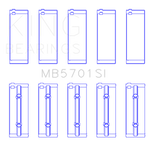 King Engine Bearings Mitsubishi 4D56 Hp (Size +0.25mm) Main Bearing Set - MB5701SI0.25