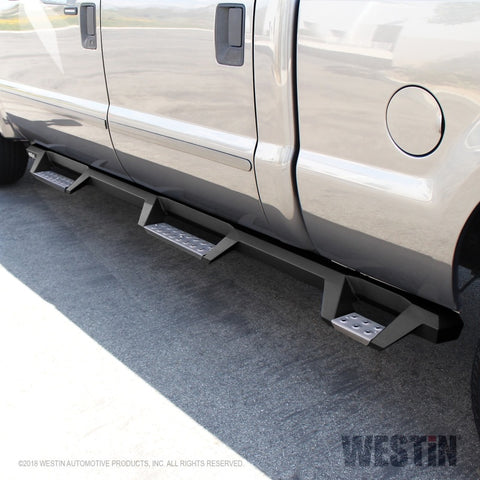 Westin/HDX 99-16 Ford F-250/350 Crew Cab (6.75ft Bed) Stainless Drop Nerf Step Bars - Textured Black - 56-5340152