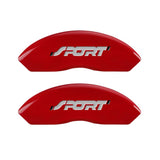 MGP 4 Caliper Covers Engraved Front & Rear No bolts/Sport Red finish silver ch - 10119SSP1RD