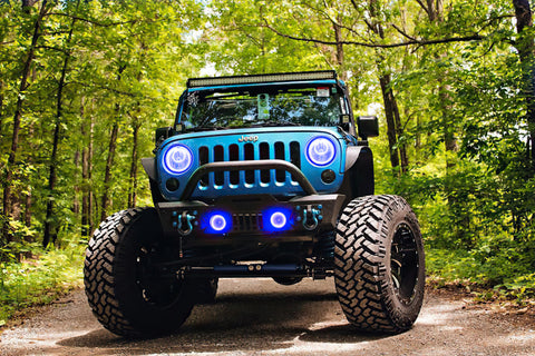 Oracle 07-17 Jeep Wrangler LED Fog Light Halo Kit - Blue - 1177-002