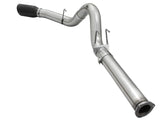 aFe MACHForce XP Exhaust 5in DPF-Back Stainless Steel Exht 2015 Ford Turbo Diesel V8 6.7L Black Tip - 49-43064-B