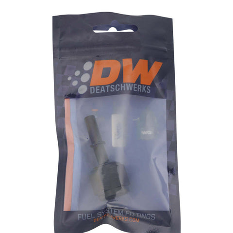 DeatschWerks 8AN Female Flare Swivel to 5/16in Male EFI Quick Disconnect - Anodized Matte Black - 6-02-0132-B
