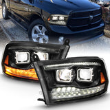 ANZO 2009-2018 Dodge Ram 1500 Led Projector Plank Style Switchback H.L Halo Black Amber (OE Style) - 111464
