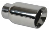 Vibrant 2.5in ID Single 4in OD Round SS Exhaust Tip (Double Wall Angle Cut) - 1269