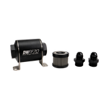 DeatschWerks Stainless Steel 8AN 10 Micron Universal Inline Fuel Filter Housing Kit (70mm) - 8-03-070-010K-8