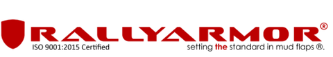 Rally Armor 21-25 Ford Bronco (Plstc Bmpr + RB - NO Rptr/Sprt) Blk Mud Flap w/Red Logo - MF85-RB-PL-RD