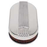 Edelbrock Air Cleaner Classic Series Oval Aluminum Top Cloth Element 17 5In X 9 35In X 3 9In - 4115