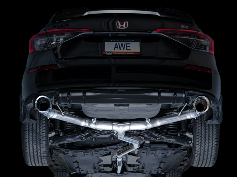 AWE Tuning 22+ Honda Civic Si/Acura Integra Track Edition Cat-Back Exhaust - Dual Chrome Silver Tips - 3020-32331