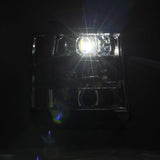 AlphaRex 16-18 Chevy 1500HD LUXX LED Proj Headlights Chrome w/Seq Actv Lgt / Seq Sig (Req PN 810023) - 880235