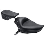 Mustang 04-21 Harley Sportster 3.3 GAL Standard Touring Solo Seat w/Studs - Black - 76154