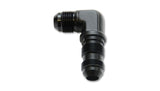 Vibrant -16AN Bulkhead Adapter 90 Deg Elbow Fitting - Anodized Black - 10614