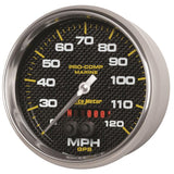 Autometer Marine Carbon Fiber 5in 120mph GPS Speedometer - 200646-40