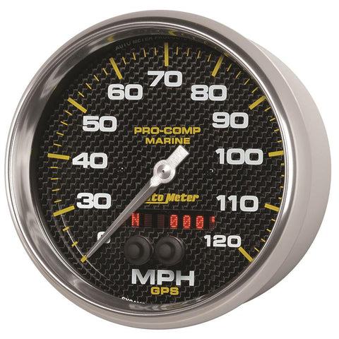 Autometer Marine Carbon Fiber 5in 120mph GPS Speedometer - 200646-40