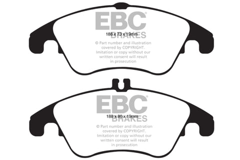 EBC 12+ Mercedes-Benz C250 Coupe 1.8 Turbo Sport Edition Yellowstuff Front Brake Pads - DP41991R