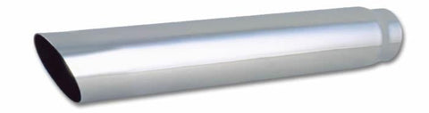 Vibrant 4in Round SS Truck/SUV Exhaust Tip (Single Wall Angle Cut) - 3in inlet 20in long - 1557