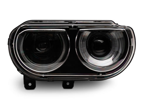 Raxiom 08-14 Dodge Challenger Halo Projctr Headlights w/Sequential Turn Signals-Blk Hsng(Clear Lens) - CH3761