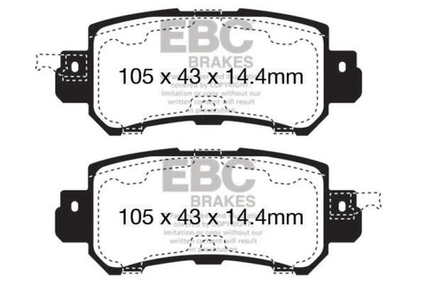 EBC 12+ Mazda CX-5 2 Yellowstuff Rear Brake Pads - DP42135R