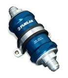 Fuelab 818 In-Line Fuel Filter Standard -10AN In/Out 100 Micron Stainless - Blue - 81823-3