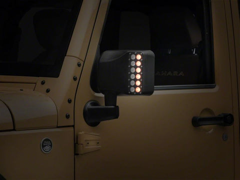 Raxiom 07-18 Jeep Wrangler JK Off-Road LED Manual Mirrors w/ Turn Signals - J116869