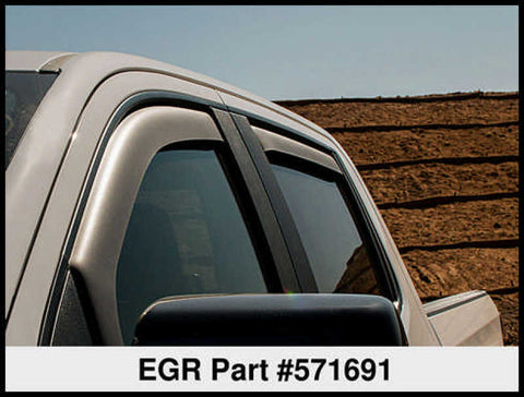 EGR 2019 Chevy 1500 Crew Cab In-Channel Window Visors - Dark Smoke - 571691