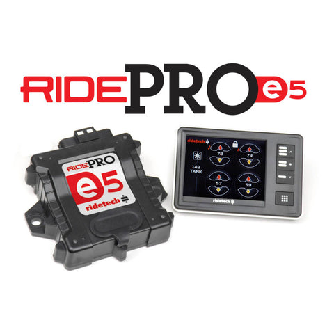 Ridetech RidePro E5 Air Ride Control System 5 Gal Dual Compressor High Flow Big Red 3/8in Valves - 30534700