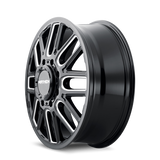 Mayhem 8107D Cogent Dually 22x8.25 / 8x200 BP / 115mm Offset / 142mm Hub Black w/Milled Spokes Wheel - 8107D-22877BMF115