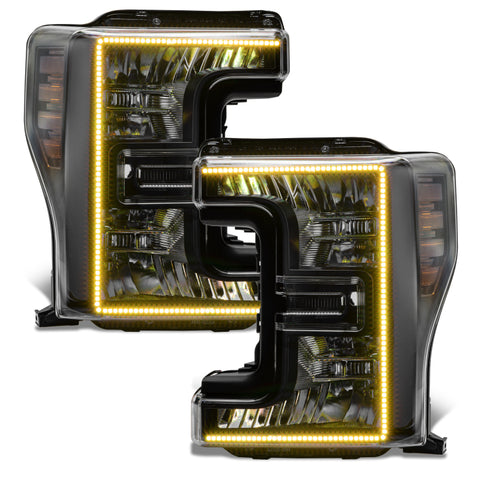 Oracle 17-19 Ford F-250 SD Dynamic Pre-Assembled Headlights - Halogen - Black Edition - - 8203-332