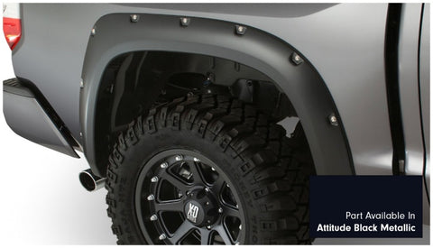 Bushwacker 16-18 Toyota Tundra Fleetside Pocket Style Flares 4pc - Midnight Black - 30918-43