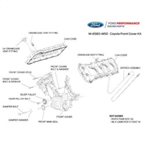 Ford Racing 5.0L Coyote Timing/Front Cover and Cam Cover KIT - M-6580-M50