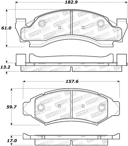 StopTech Street Brake Pads - 308.03750