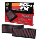 K&N Replacement Air Filter 12.563in O/S Length x 5.25in O/S Width x 1.625in H (Inc 2 Filters) - 33-2474