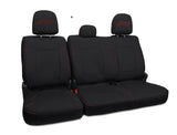 PRP 12-14 Ford Raptor Rear Bench Seat Covers - Black w/ Red Stitch - B070-01