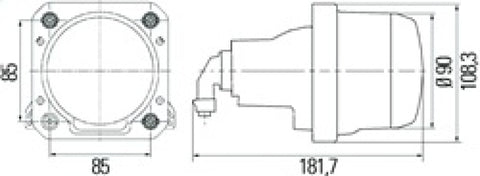 Hella 90mm Bi-Halogen / Bi-Xenon V2 Shutter Pigtail - H84985461