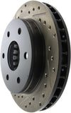 StopTech 92-00 GMC Suburban 1500 4WD (6 lug) Front Right Slotted & Drilled Rotor - 127.66009R