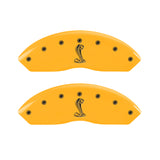 MGP 4 Caliper Covers Engraved Front & Rear Tiffany Snake Yellow Finish Black Char 2005 Ford Mustang - 10197SSNKYL