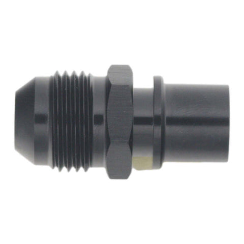 DeatschWerks 8AN Male Flare to Toyota Module Quick Connect - Anodized Matte Black - 6-02-0128-B