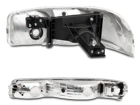 Raxiom 99-06 GMC Sierra 1500 Axial Series OEM Crystal Rep Headlights- Chrome Housing (Clear Lens) - S518303