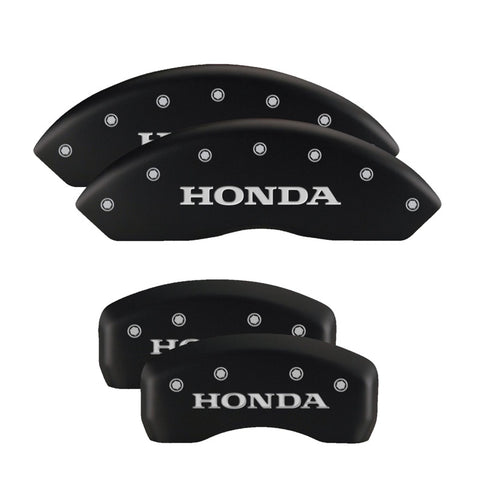 MGP 4 Caliper Covers Engraved Front & Rear Vtech Black finish silver ch - 20194SVTCBK