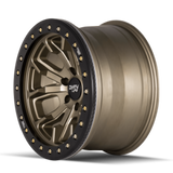 Dirty Life 9303 DT-1 17x9 / 8x170 BP / -12mm Offset / 130.8mm Hub Satin Gold Wheel - Beadlock - 9303-7970MGD