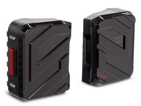 Raxiom 07-18 Jeep Wrangler JK Axial Series Trident LED Tail Lights- Blk Housing (Smoked Lens) - J173718