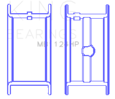 King Engine Bearings General Motors BIG BLOCK 369-502 GEN IV, V, VI - FLANGED BRG Main Bearing Set - MB1124HP