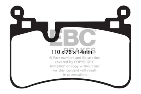 EBC 08-13 Mercedes-Benz C63 AMG (W204) 6.2 Bluestuff Rear Brake Pads - DP51839NDX