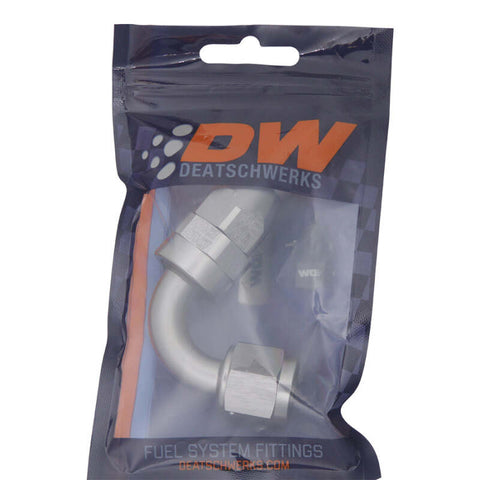 DeatschWerks 8AN Female Flare Swivel 120-degree Hose End - PTFE - 6-02-0875
