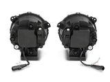 Raxiom 18-23 Jeep Wrangler JL Axial Series 9-In LED Angel Eye Headlights- Blk Housing (Clear Lens) - J167045