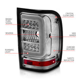 ANZO 2001-2011 Ford  Ranger LED Tail Lights w/ Light Bar Chrome Housing Clear Lens - 311392