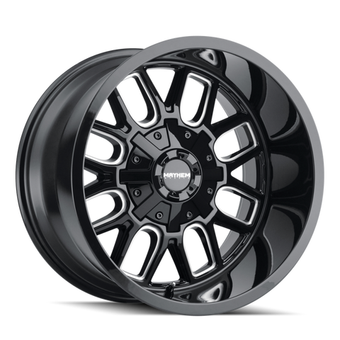 Mayhem 8107 Cogent 20x9 / 5x127 BP / 0mm Offset / 87mm Hub Black w/ Milled Spokes Wheel - 8107-2953BM