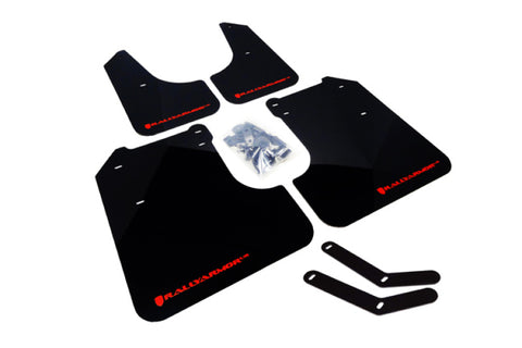 Rally Armor 08-10 Subaru WRX / 08-11 Impreza 2.5i (Hatch/Sedan) Black UR Mud Flap w/White Logo - MF6-UR-BLK/WH